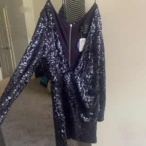 Navy Blue Sequence Dress.